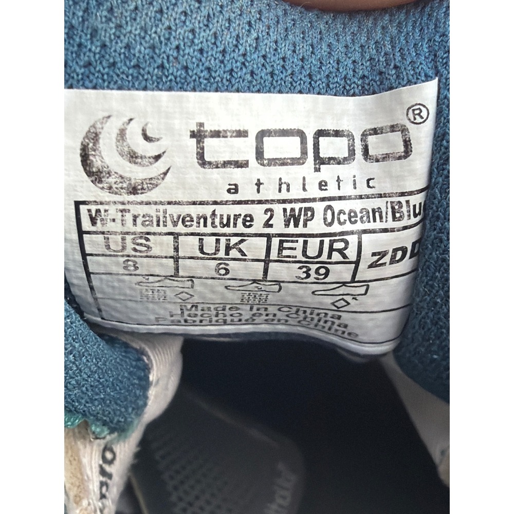 Topo Athletic Trailventure 2 WP Hiking Boots Womens 8 Blue Waterproof Vibram - Picture 2 of 9
